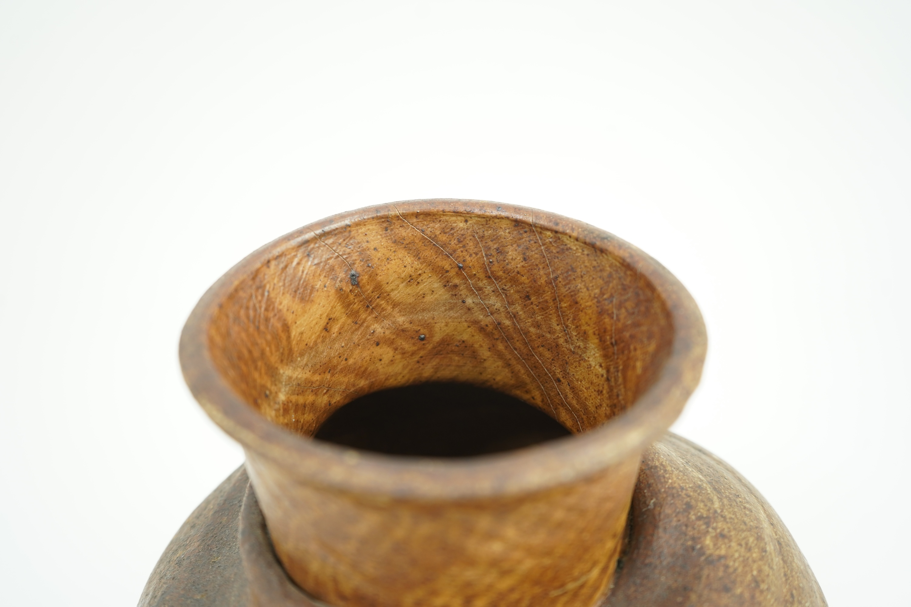 Martin Brothers: A stoneware 'marred' vase with collapsed neck